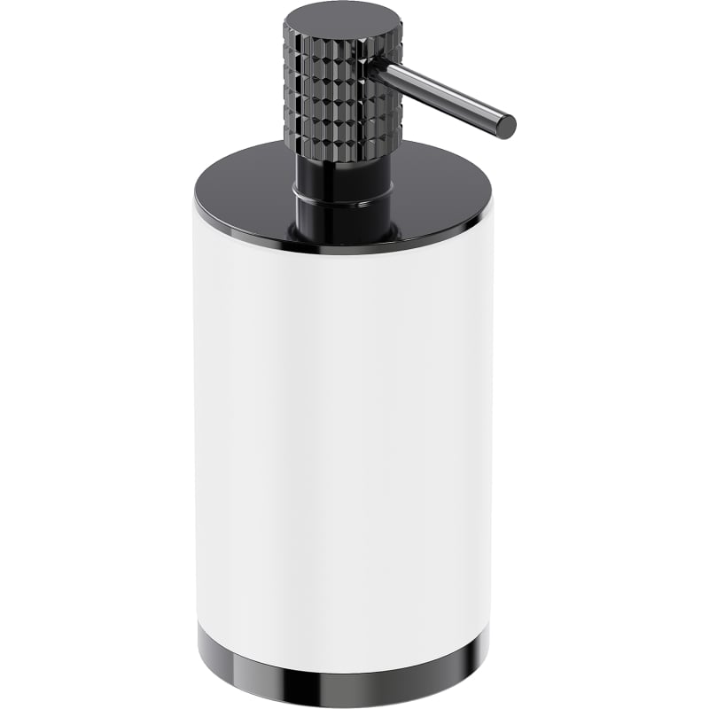 Mexen Triv standing soap dispenser, white/black chrome - 70A33059-73W