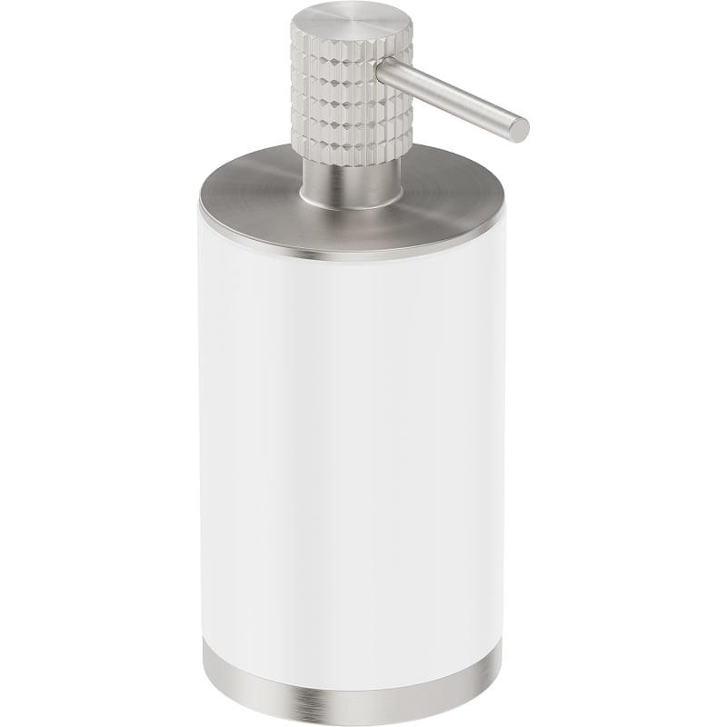 Mexen Triv freestanding soap dispenser, white/brushed nickel - 70A33059-97W