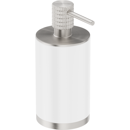 Mexen Triv freestanding soap dispenser, white/brushed nickel - 70A33059-97W