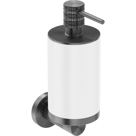 Mexen Triv soap dispenser, white/brushed gun gray - 70A33058-66W