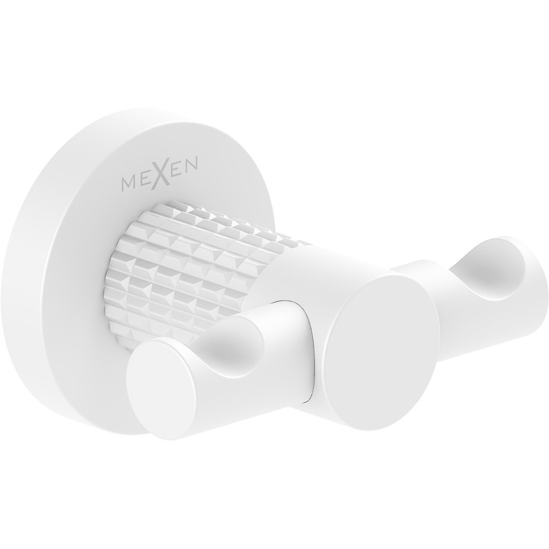 Mexen Triv double towel hook, white - 70A33012-20