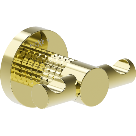 Mexen Triv double towel hook, gold - 70A33012-50