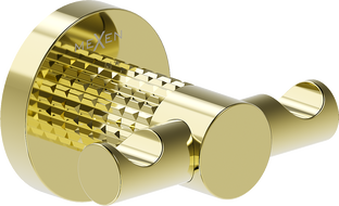 Mexen Triv double towel hook, gold - 70A33012-50