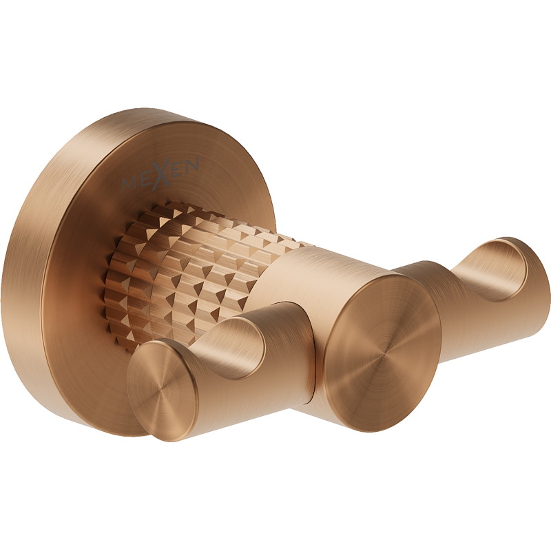 Mexen Triv double towel hook, brushed copper - 70A33012-65