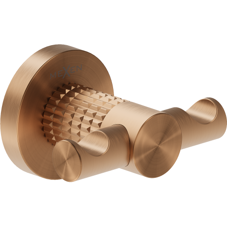 Mexen Triv double towel hook, brushed copper - 70A33012-65