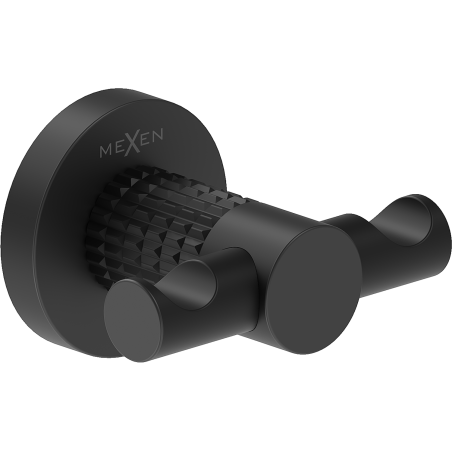 Mexen Triv double towel hook, black - 70A33012-70