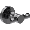Mexen Triv double towel hook, black chrome - 70A33012-73