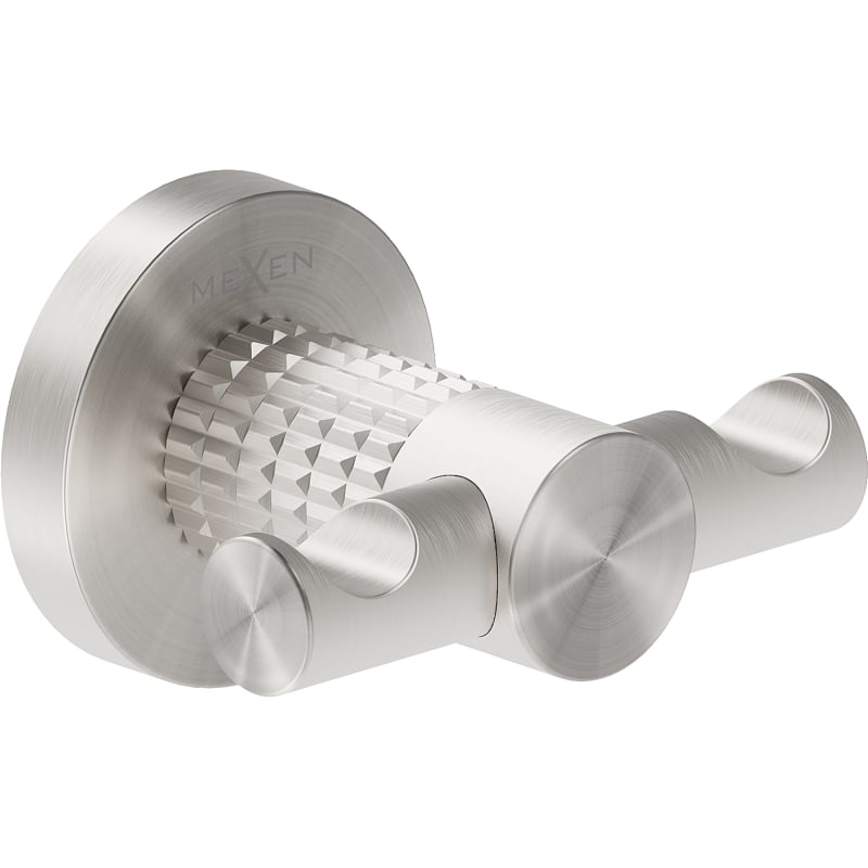 Mexen Triv double towel hook, brushed nickel - 70A33012-97