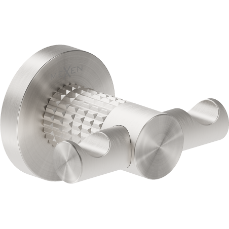 Mexen Triv double towel hook, brushed nickel - 70A33012-97