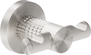 Mexen Triv double towel hook, brushed nickel - 70A33012-97