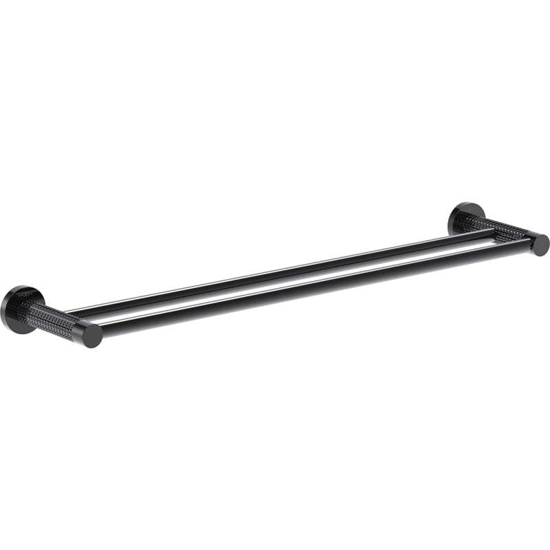 Mexen Triv double towel rack, black chrome - 70A33047-73