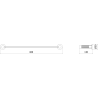 Mexen Triv hanging glass shelf, black chrome - 70A33061-73