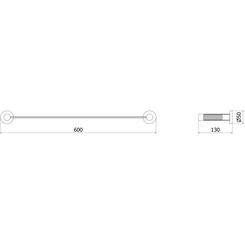 Mexen Triv hanging glass shelf, brushed nickel - 70A33061-97