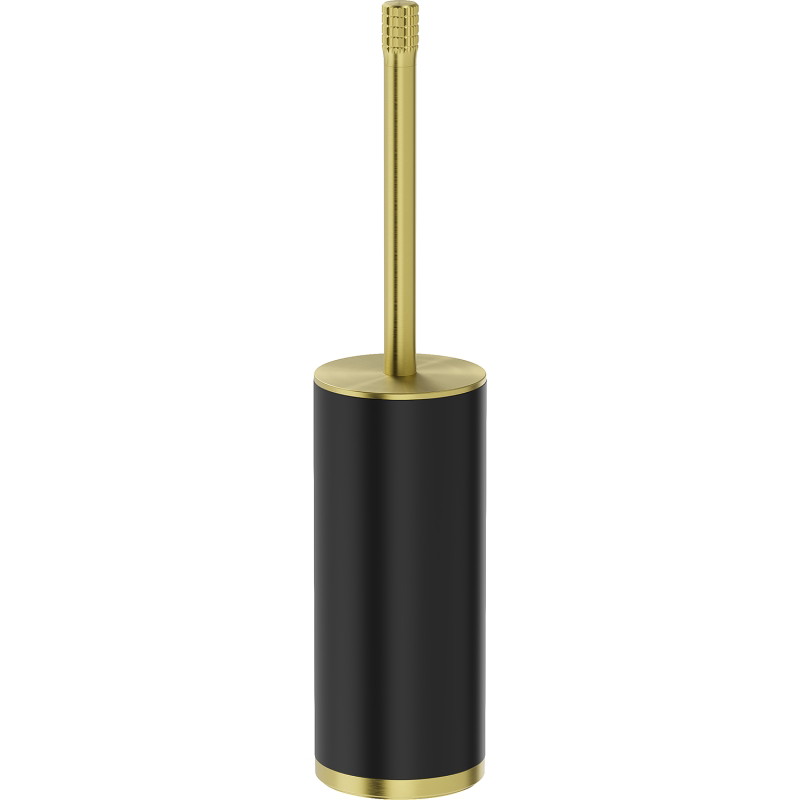 Mexen Triv standing toilet brush, black/brushed gold - 70A33073-55B