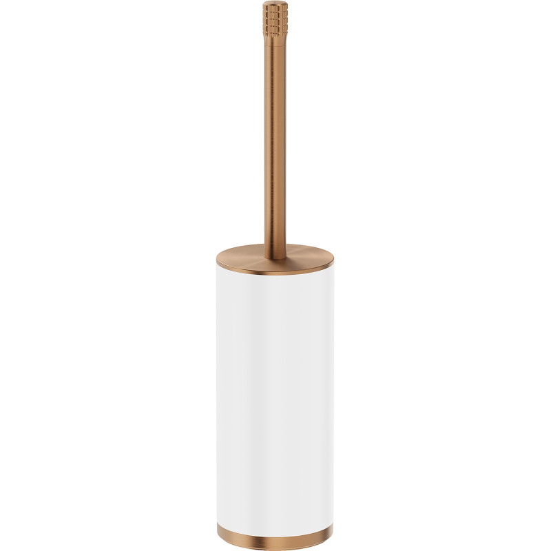Mexen Triv standing toilet brush, white/brushed copper - 70A33073-65W