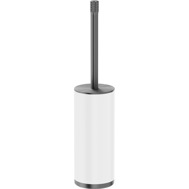 Mexen Triv standing toilet brush, white/brushed gun gray - 70A33073-66W