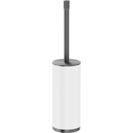 Mexen Triv standing toilet brush, white/brushed gun gray - 70A33073-66W