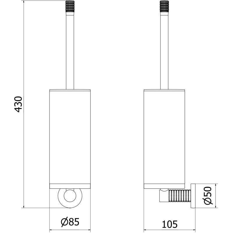 Mexen Triv toilet brush, white - 70A33071-20W