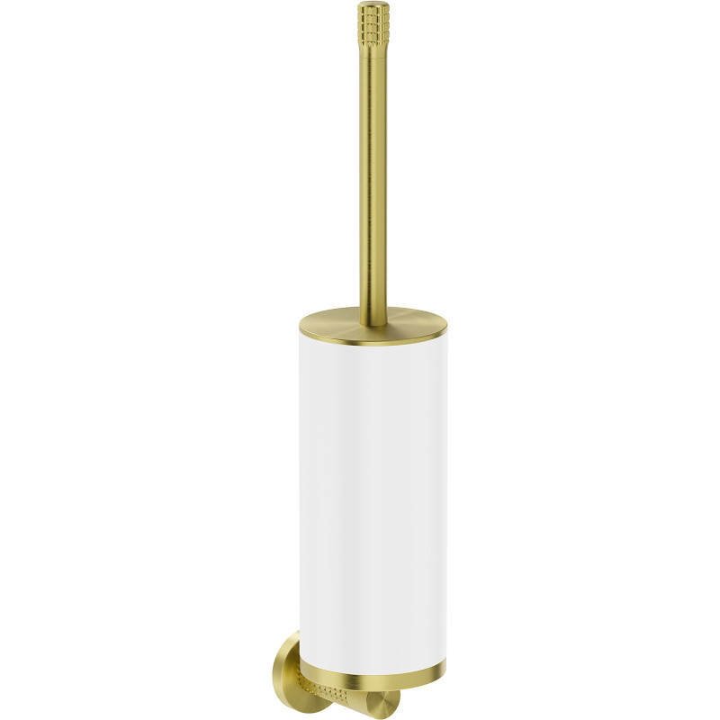 Mexen Triv toilet brush, white/brushed gold - 70A33071-55W