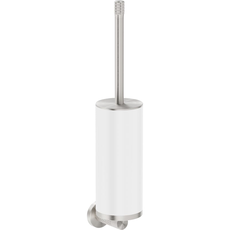 Mexen Triv toilet brush, white/brushed nickel - 70A33071-97W