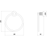 Mexen Triv towel rack, black - 70A33031-70