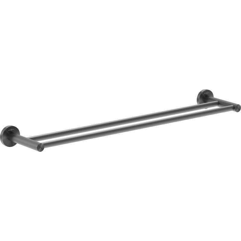 Mexen Ovio double towel rack, brushed gun gray - 70A19547-66