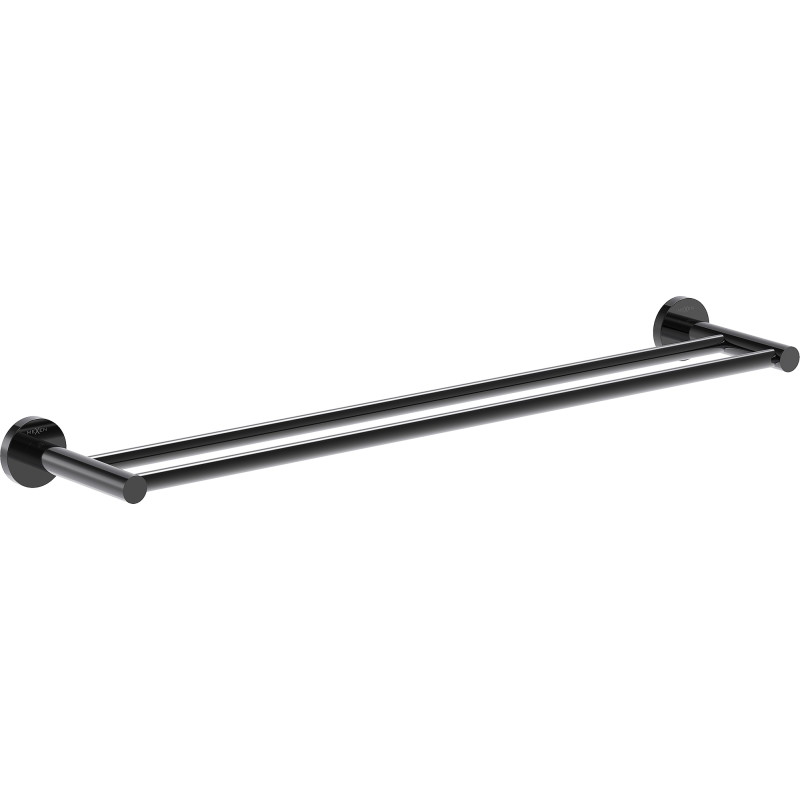 Mexen Ovio double towel rack, black chrome - 70A19547-73