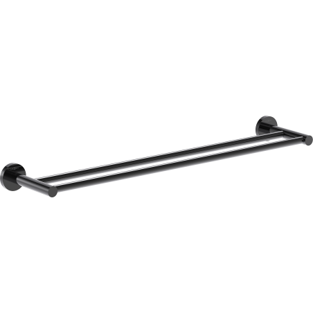 Mexen Ovio double towel rack, black chrome - 70A19547-73
