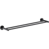 Mexen Ovio double towel rack, black chrome - 70A19547-73