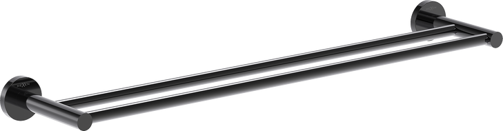 Mexen Ovio double towel rack, black chrome - 70A19547-73