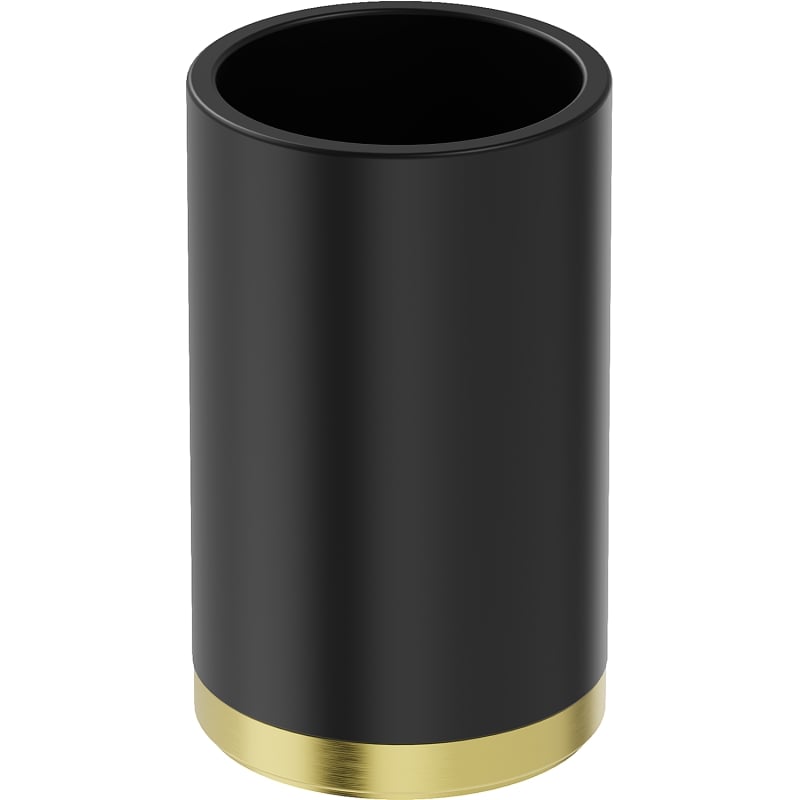Mexen Triv standing toothbrush holder, black/brushed gold - 70A33053-55B