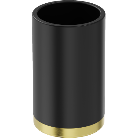 Mexen Triv standing toothbrush holder, black/brushed gold - 70A33053-55B