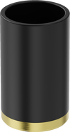 Mexen Triv standing toothbrush holder, black/brushed gold - 70A33053-55B