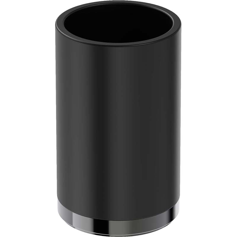 Mexen Triv standing toothbrush holder, black/black chrome - 70A33053-73B