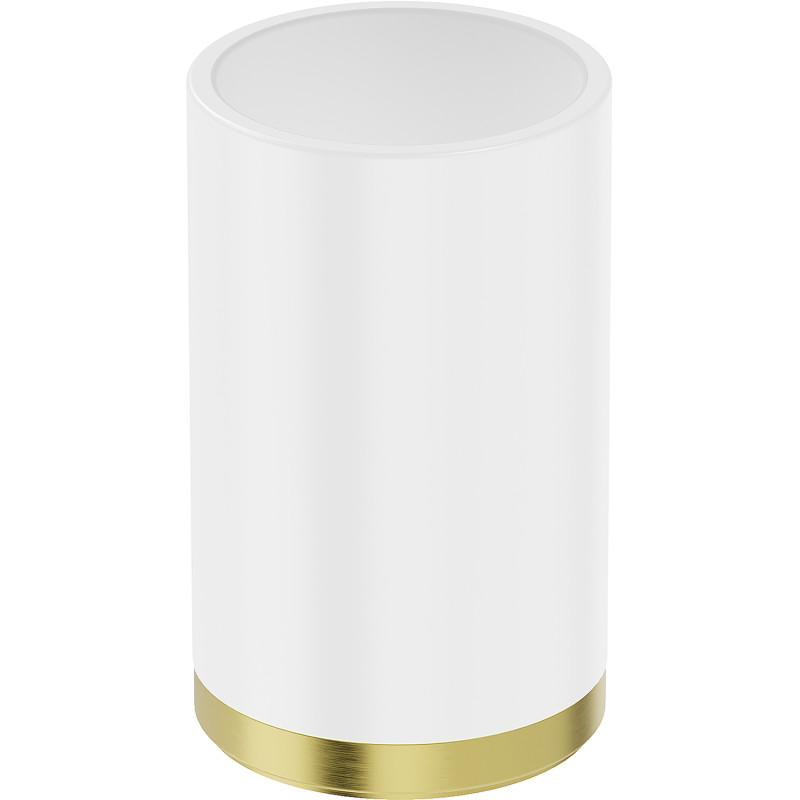 Mexen Triv standing toothbrush holder, white/brushed gold - 70A33053-55W