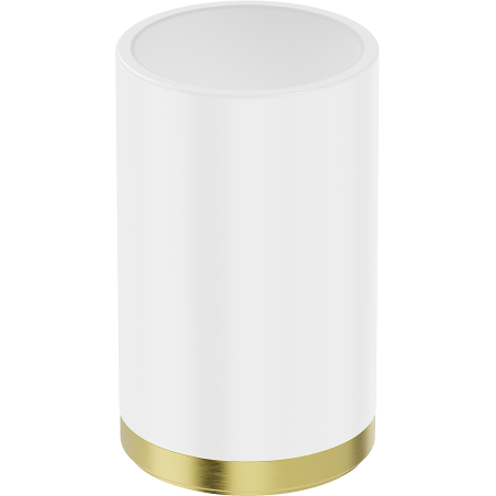 Mexen Triv standing toothbrush holder, white/brushed gold - 70A33053-55W