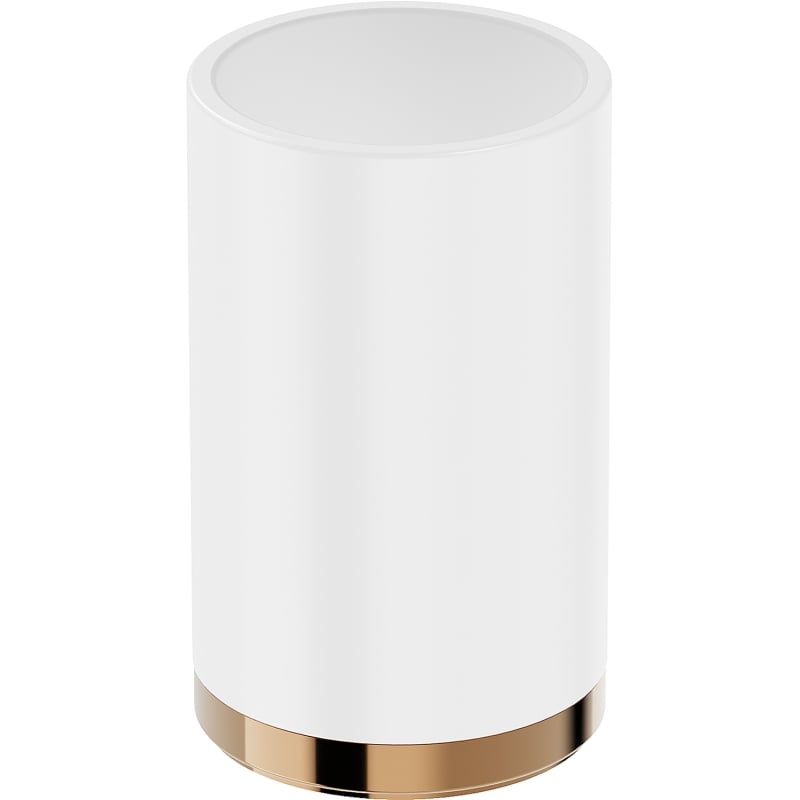 Mexen Triv standing toothbrush cup, white/rose gold - 70A33053-60W