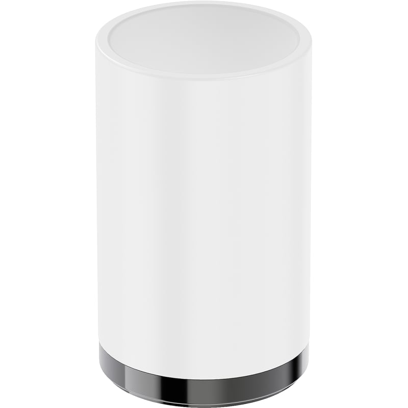 Mexen Triv standing toothbrush holder, white/black chrome - 70A33053-73W