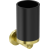 Mexen Triv toothbrush holder, black/brushed gold - 70A33051-55B