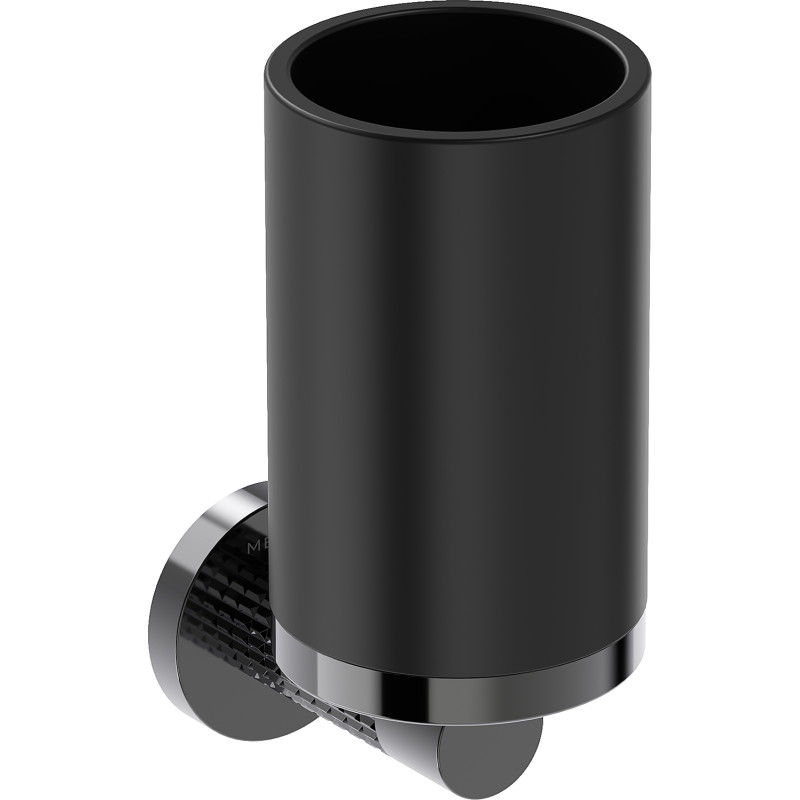 Mexen Triv toothbrush holder, black/black chrome - 70A33051-73B