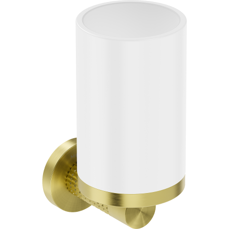 Mexen Triv toothbrush holder, white/brushed gold - 70A33051-55W