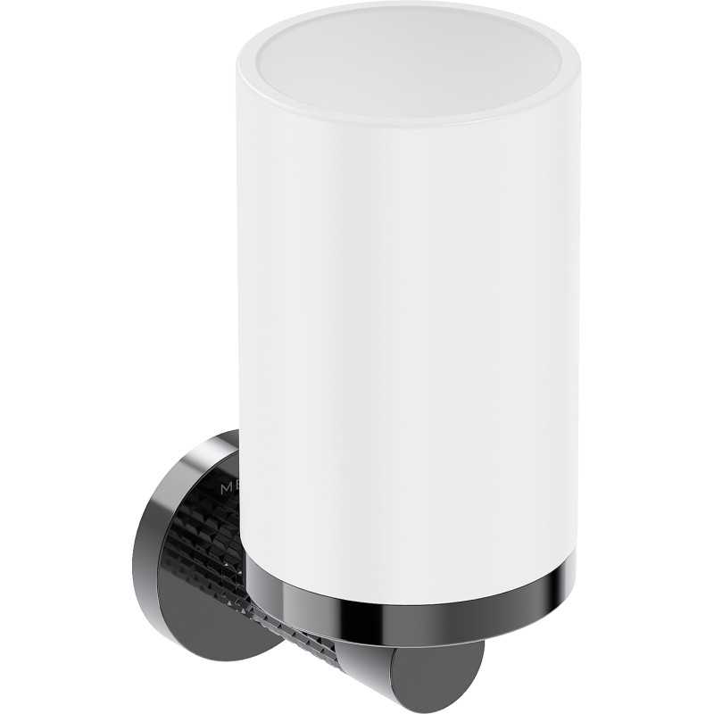 Mexen Triv toothbrush holder, white/black chrome - 70A33051-73W