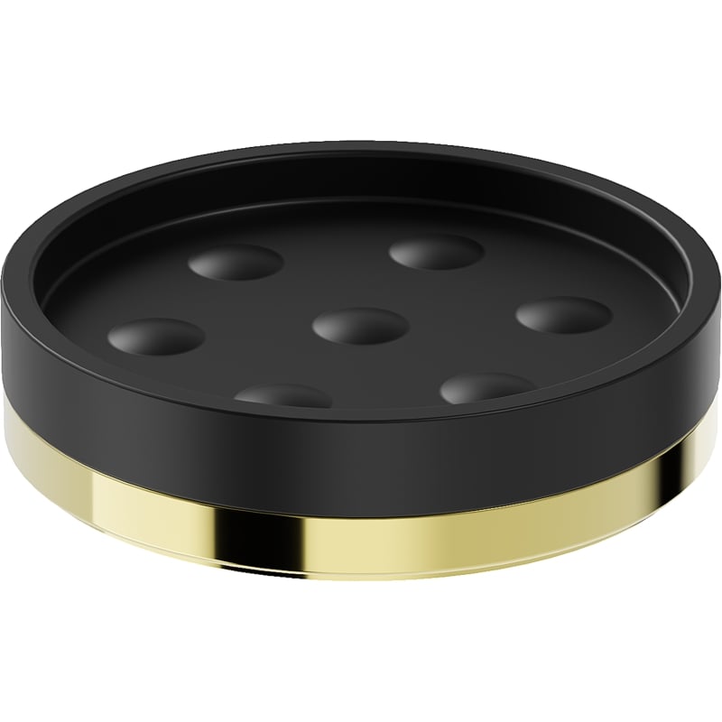 Mexen Triv standing soap dish, black/gold - 70A33057-50B