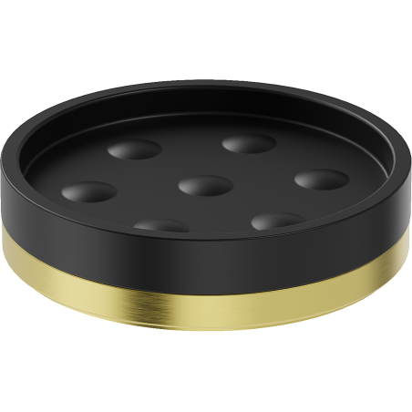Mexen Triv standing soap dish, black/brushed gold - 70A33057-55B