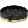 Mexen Triv standing soap dish, black/brushed gold - 70A33057-55B