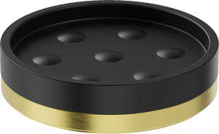 Mexen Triv standing soap dish, black/brushed gold - 70A33057-55B