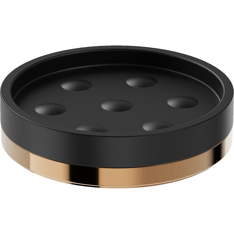 Mexen Triv standing soap dish, black/rose gold - 70A33057-60B