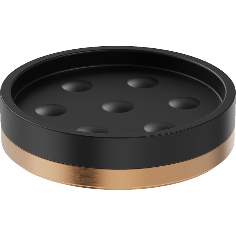 Mexen Triv standing soap dish, black/brushed copper - 70A33057-65B