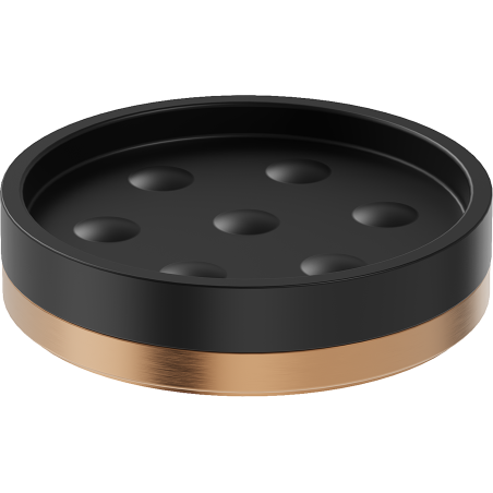 Mexen Triv standing soap dish, black/brushed copper - 70A33057-65B