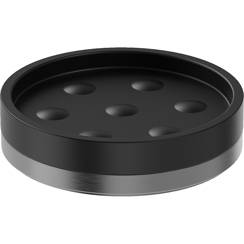 Mexen Triv standing soap dish, black/brushed gun gray - 70A33057-66B